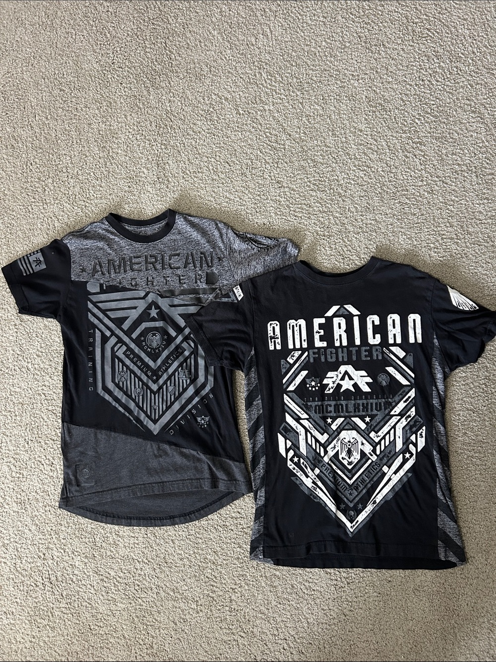 American Fighter Black & Gray Graphic Tee Duo